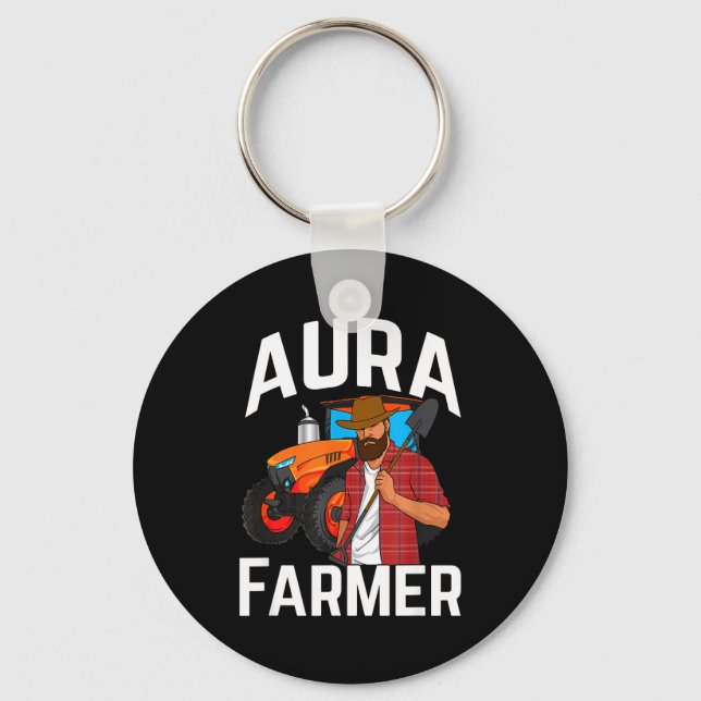 Aura Farmer Funny Meme  Keychain (Front)