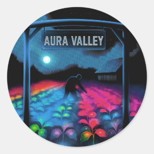 Aura Farming Colourful Valley Classic Round Sticker