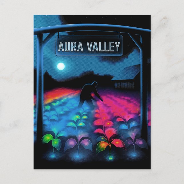 Aura Farming Colourful Valley Holiday Postcard (Front)