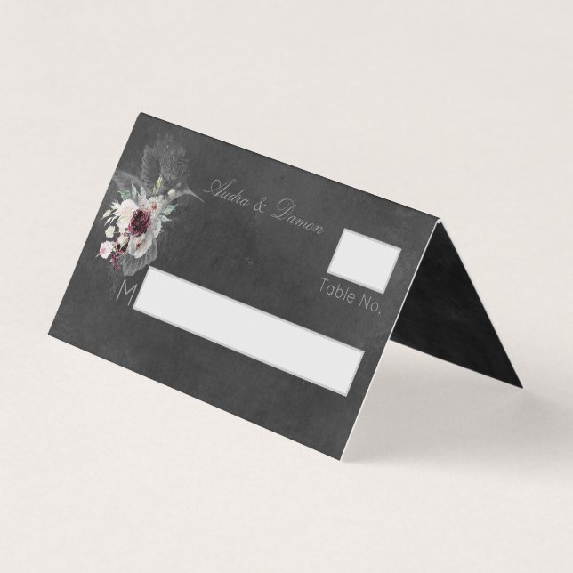 Aura Of Night Wedding Guest Table Seating Card (Front)