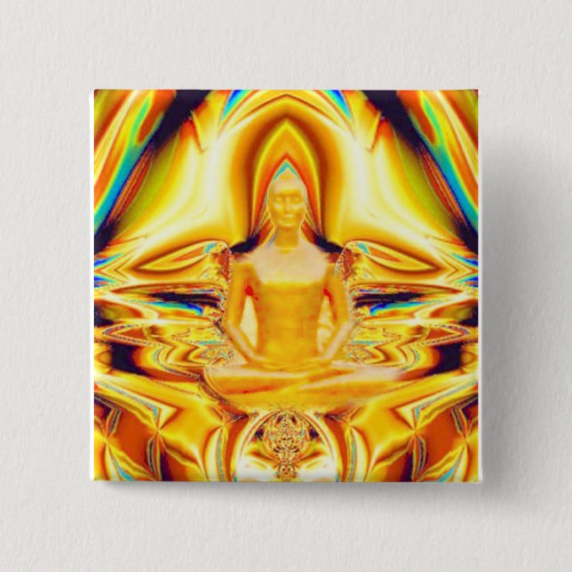 Aura,strength & Meditation_ 2 Inch Square Button (Front)