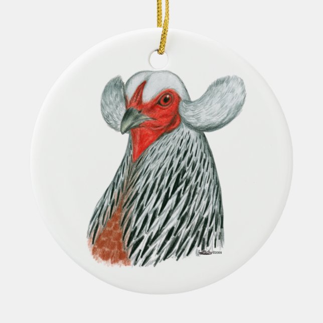 Auraucana_Head Ceramic Ornament (Front)