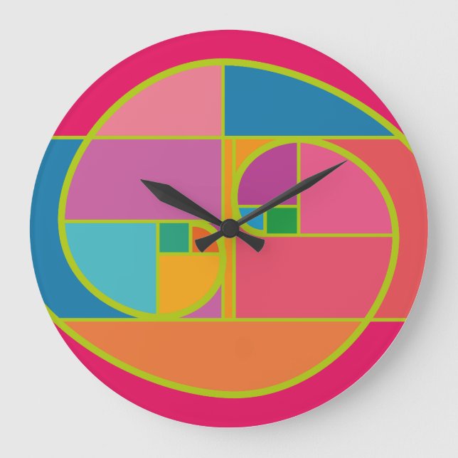 AUREA MATEMATICA ARTISTICA BY MASANSER PIXELAT LARGE CLOCK (Front)