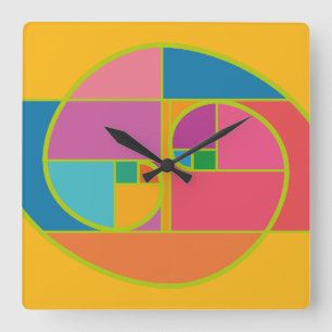 AUREA MATEMATICA ARTISTICA BY MASANSER PIXELAT SQUARE WALL CLOCK