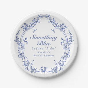 AURELIA Chinoiserie Something Blue Bridal Shower Paper Plate