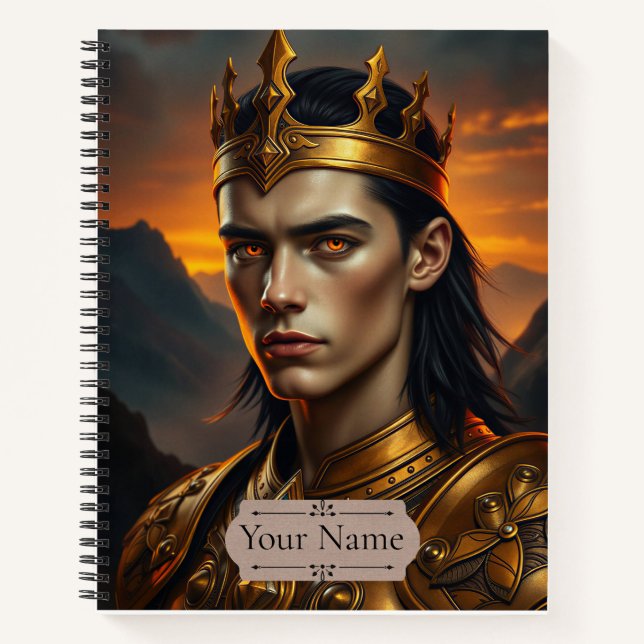 Aurelius the Solar Flame Personalized Fantasy Notebook (Front)