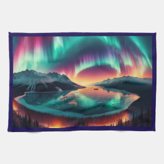 Aureola Borealis in Alaska Kitchen Towel