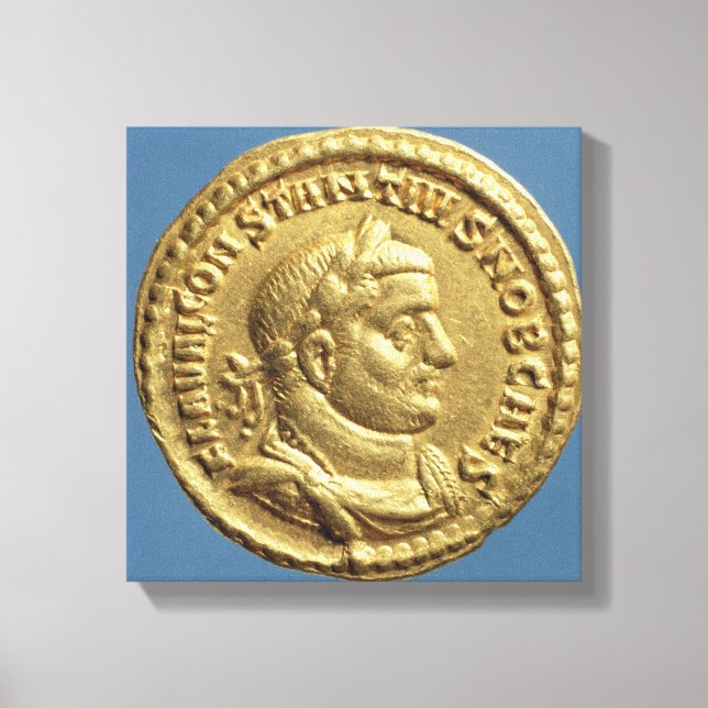Aureus  of Constantius I  Caesar  Augustus Canvas Print (Front)