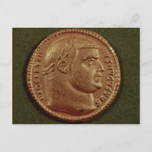 Aureus of Diocletian wearing a laurel wreath Postcard