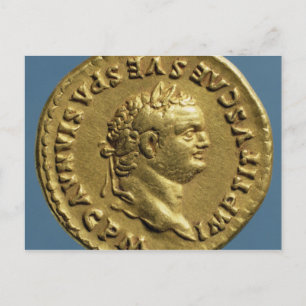 Aureus of Nero wearing a laurel wreath Postcard