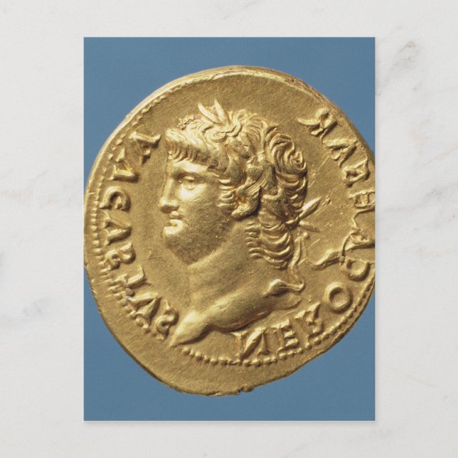 Aureus  of Nero  wearing a laurel wreath Postcard (Front)