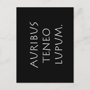 Auribus teneo lupum postcard