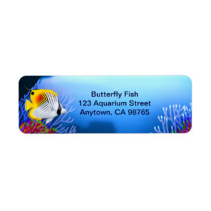 Auriga Threadfin Butterfly Fish Customizable Label