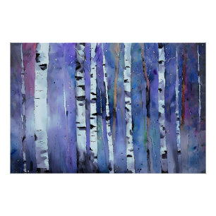 Aurora Among the Birch         Poster