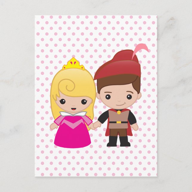Aurora and Prince Philip Emoji Postcard (Front)