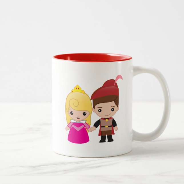 Aurora and Prince Philip Emoji Two-Tone Coffee Mug (Right)