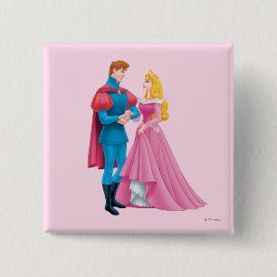 Aurora and Prince Phillip 2 Inch Square Button
