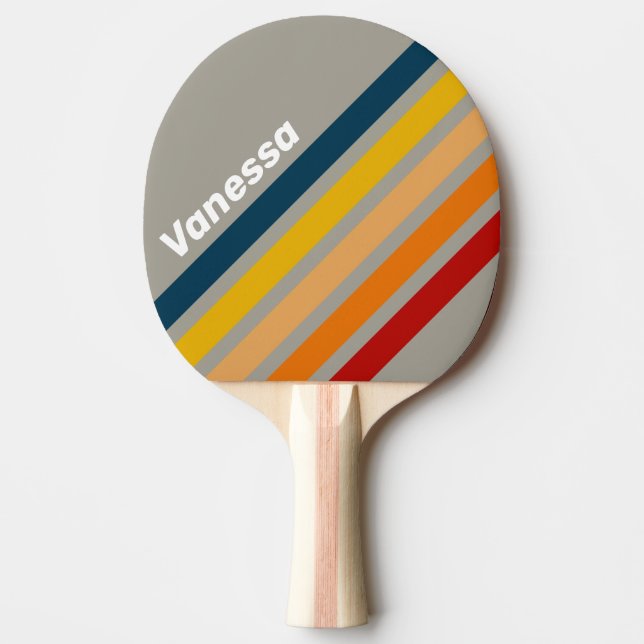 Aurora Arcade Angled Striping with Name Ping Pong Paddle (Front)