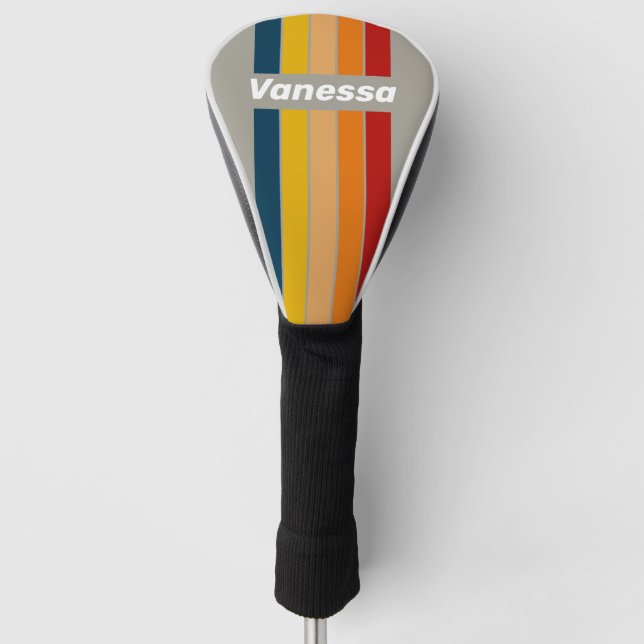 Aurora Arcade Pin Striped with Name Golf Head Cover (Front)
