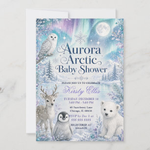 Aurora Arctic Baby Shower Invitation