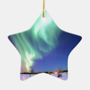 Aurora at Bear Lake. Ceramic Ornament