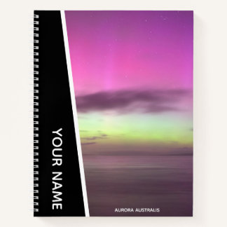 Aurora Australis - Southern Lights Australia Black Notebook