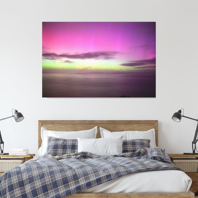 Aurora Australis Southern Lights Australia Canvas Print (Insitu(Bedroom))
