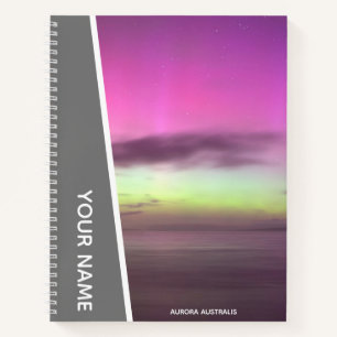 Aurora Australis - Southern Lights Australia Grey Notebook