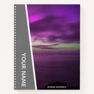 Aurora Australis Southern Lights Australia Grey Notebook