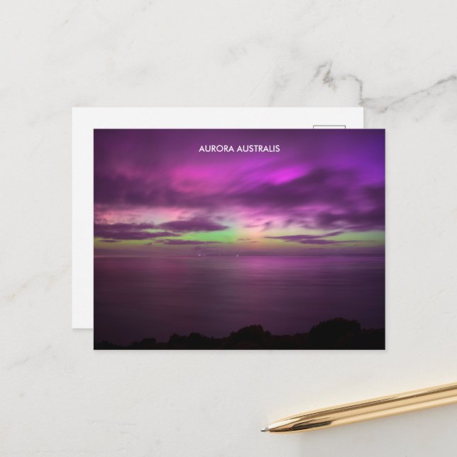 Aurora Australis - Southern Lights Australia Postcard (Front/Back In Situ)
