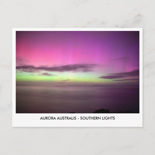 Aurora Australis - Southern Lights Night Sky Postcard (Front)