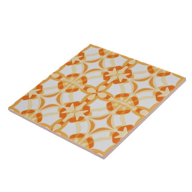 Aurora Bloom Apricot Botanical Whirlwind Tile (Side)
