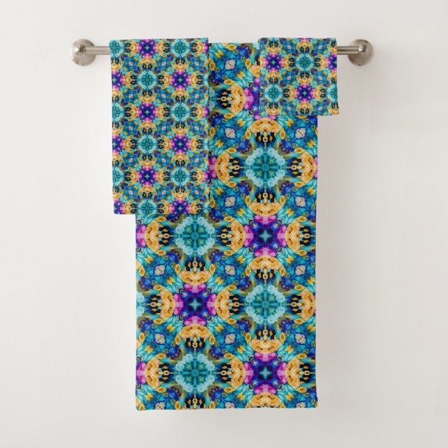 Aurora Blossom Tapestry  Bath Towel Set (Insitu)