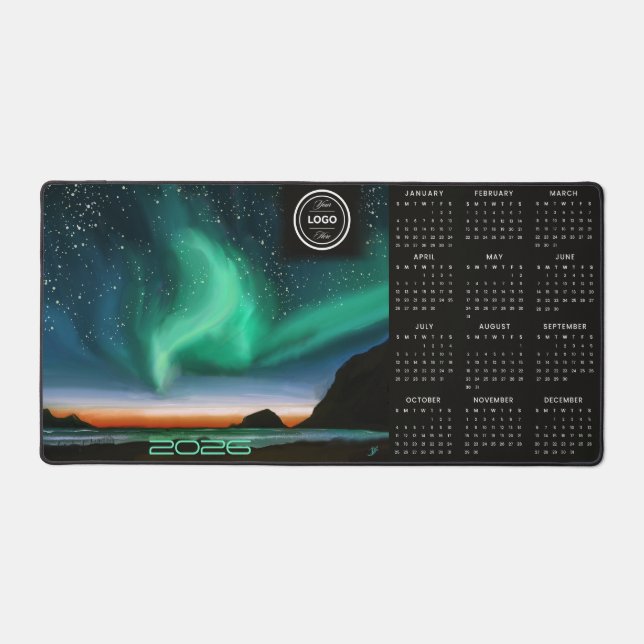 Aurora Borealis - 2026 Business Calendar Desk Mat (Front)