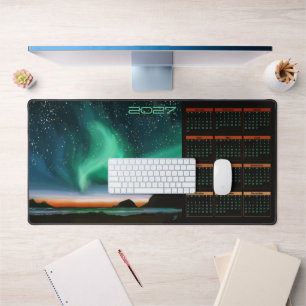 Aurora Borealis - 2027 Yearly Calendar Desk Mat