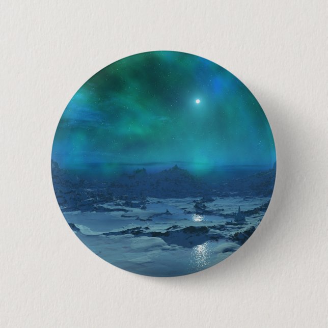 Aurora Borealis 2 Inch Round Button (Front)