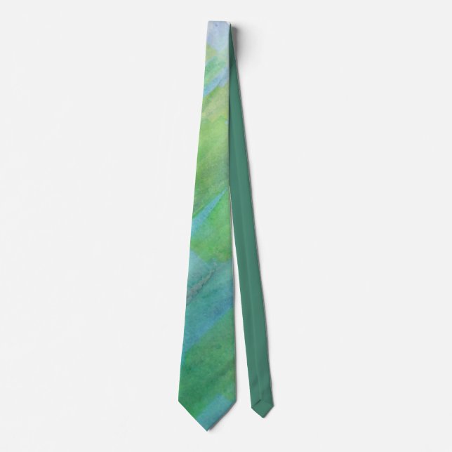 Aurora Borealis abstract watercolor Tie (Front)