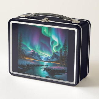 Aurora Borealis Adventure Metal Lunch Box