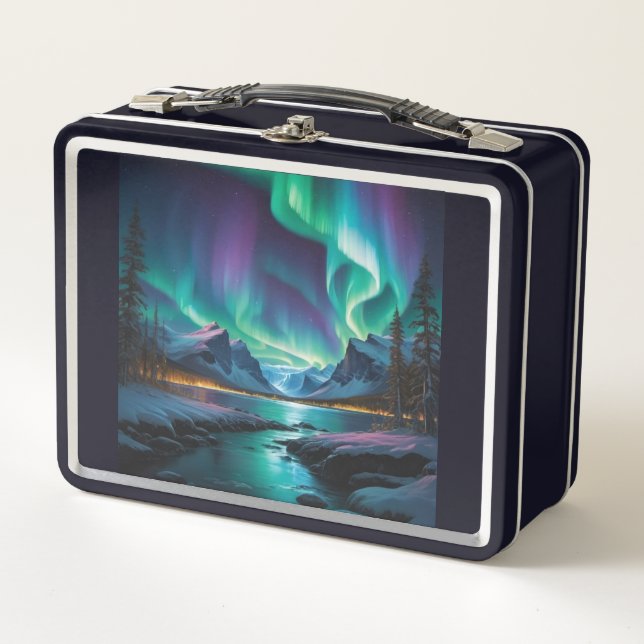 Aurora Borealis Adventure Metal Lunch Box (Front)