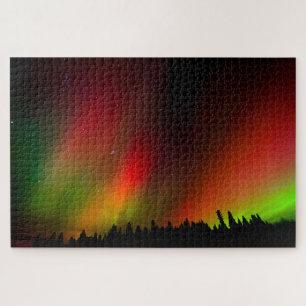 Aurora Borealis and trees Jigsaw Puzzle