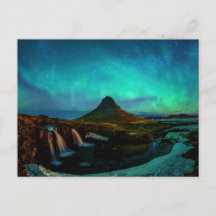 Aurora Borealis At Kirkjufell Mountain In Iceland