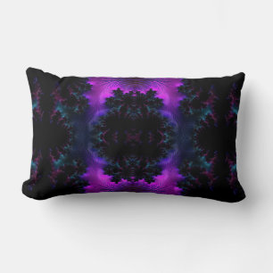 Aurora Borealis at Midnight Fractal Lumbar Pillow