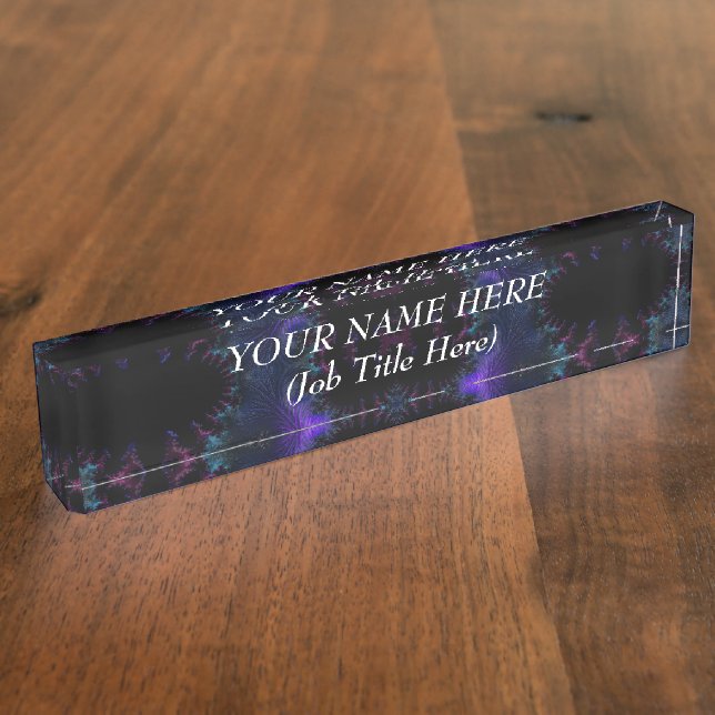 Aurora Borealis at Midnight Fractal Nameplate (Side)