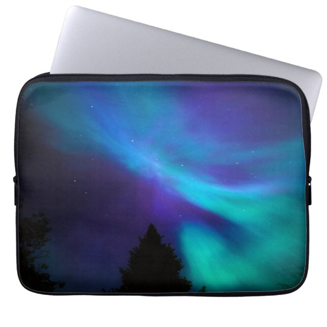 Aurora Borealis | Canada Ontario Sudbury Laptop Sleeve (Front)