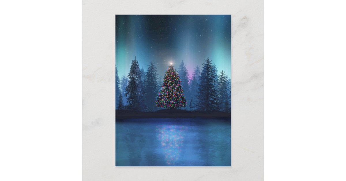 Aurora Borealis Christmas Holiday Postcard | Zazzle.ca