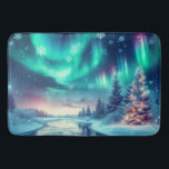 aurora borealis/Christmas/Winter Bath Mat<br><div class="desc">hint of Christmas</div>