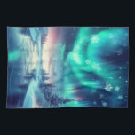 aurora borealis/Christmas/Winter Kitchen Towel<br><div class="desc">hint of Christmas</div>