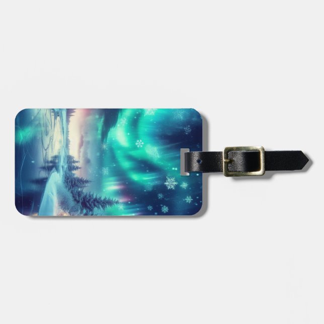 aurora borealis/Christmas/Winter Luggage Tag (Front Horizontal)