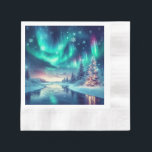 aurora borealis/Christmas/Winter Napkin<br><div class="desc">hint of Christmas</div>