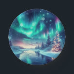 aurora borealis/Christmas/Winter Paper Plate<br><div class="desc">hint of Christmas</div>